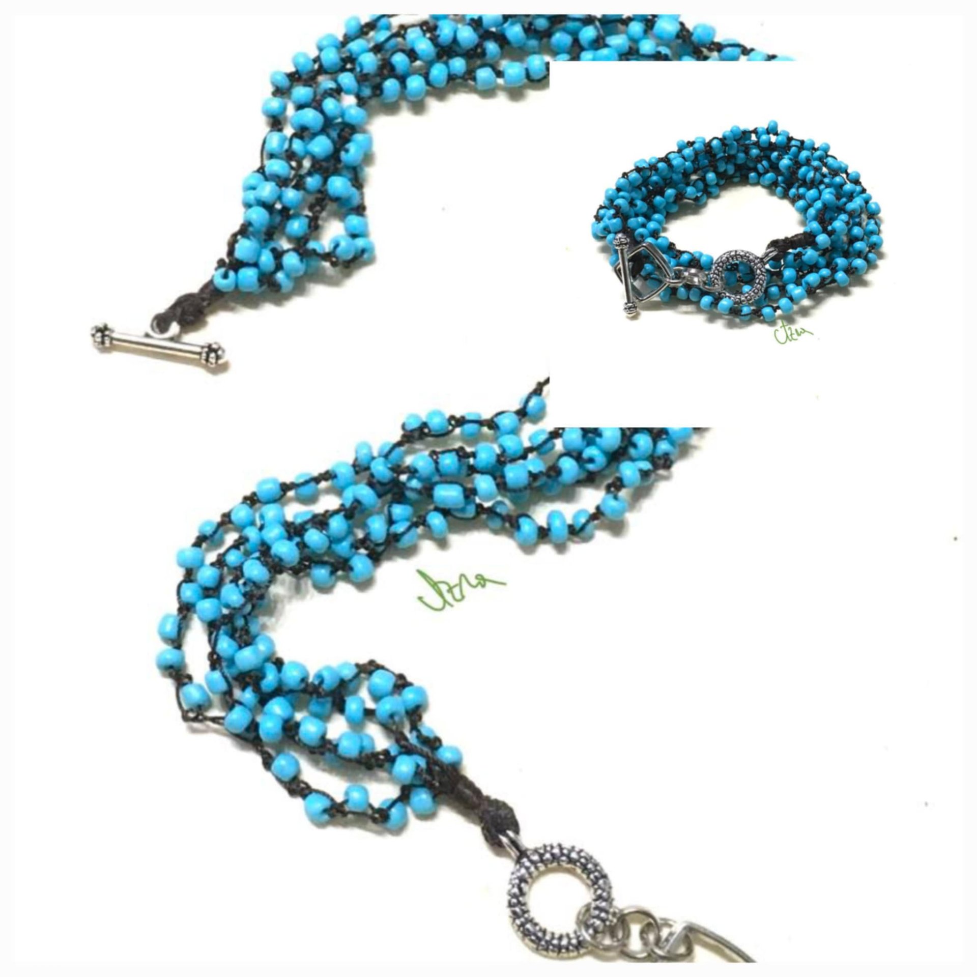 wrap narukvica od sitnih perlica, rucni rad