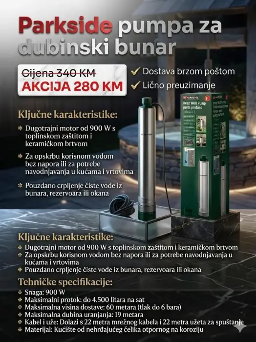 Slika oglasa Parkside pumpa za dubinski bunar